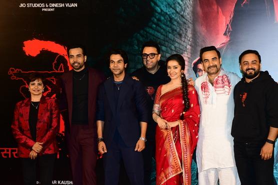 Shraddha Kapoor, Rajkumar Rao, Pankaj Tripathi, Abhishek Bannerjee present at the Trailer Launch Of Stree 2 which will be released on 15th August