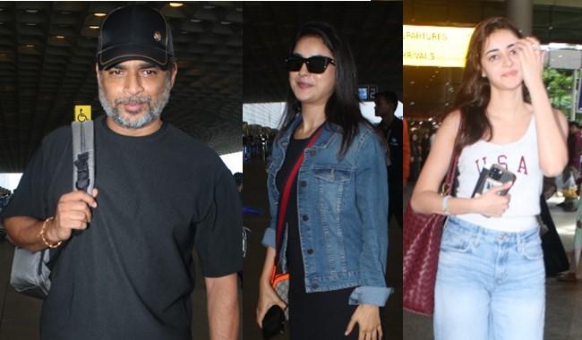 Seen at the airport landing & taking off from Mumbai are Actors Ananya Panday R Madhavan, Shehnaaz Gill. Also we have our Cricketeer Yuzvendra Chahal.