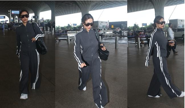 Malaika Arora’s airport appearance underscored her status as a fashion icon.