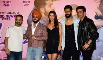 Tripti Dimri, Vicky Kaushal, Karan Johar & Ammy Virk Present At Trailer Launch Of Film Bad Newz