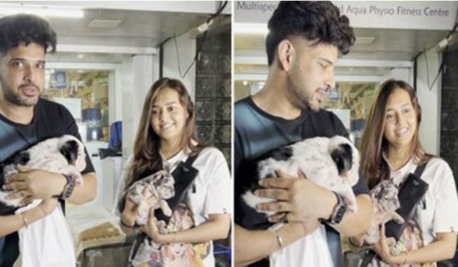 Tejasswi Prakash & Karan Kundrra with their Pets at Bandra