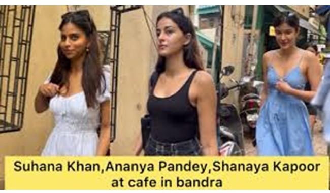 Suhana Khan, Ananya Panday, & Shanaya Kapoor Spotted at a Cafe In Bandra