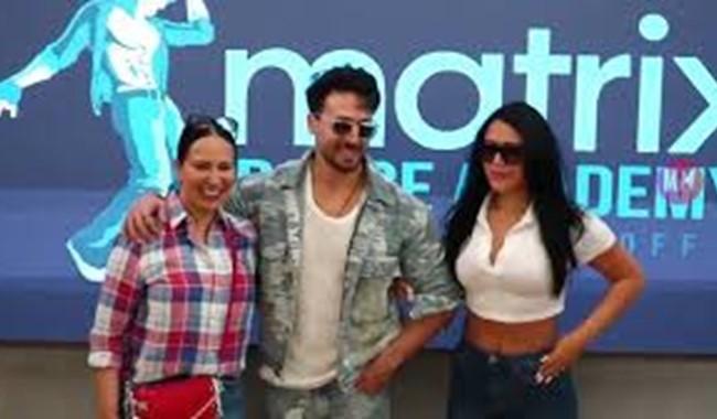 Ayesha Shroff with Tiger Shroff and Krishna Shroff at a dance academy inauguration.