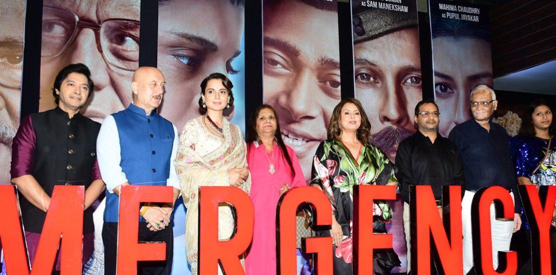 Kangana Ranaut, Anupam Kher & Mahima Chaudhry Present At Trailer Launch Of Emergency – Photos