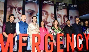 Kangana Ranaut, Anupam Kher & Mahima Chaudhry Present At Trailer Launch Of Emergency – Photos