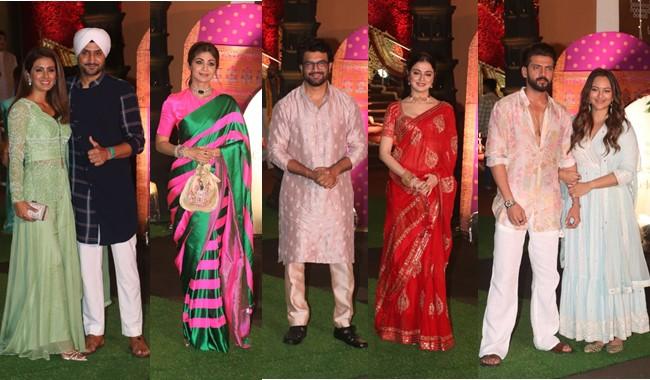 Celebs At CM House For Ganpati Darshan-Photos