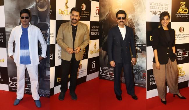 Mohanlal, Prithviraj Sukumaran, Indrajit Sukumaran, MuraliGopy, Manju Warrior and others celebs grace the trailer launch of the movie L2E Empuraan-Photos