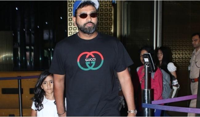 Rohit Sharma with family spotted at airport arrival