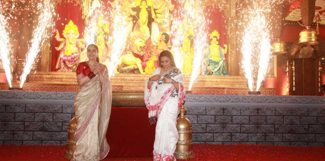 Mukerji family Attends North Bombay Sarbojanin Durga Puja