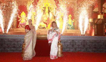 Mukerji family Attends North Bombay Sarbojanin Durga Puja