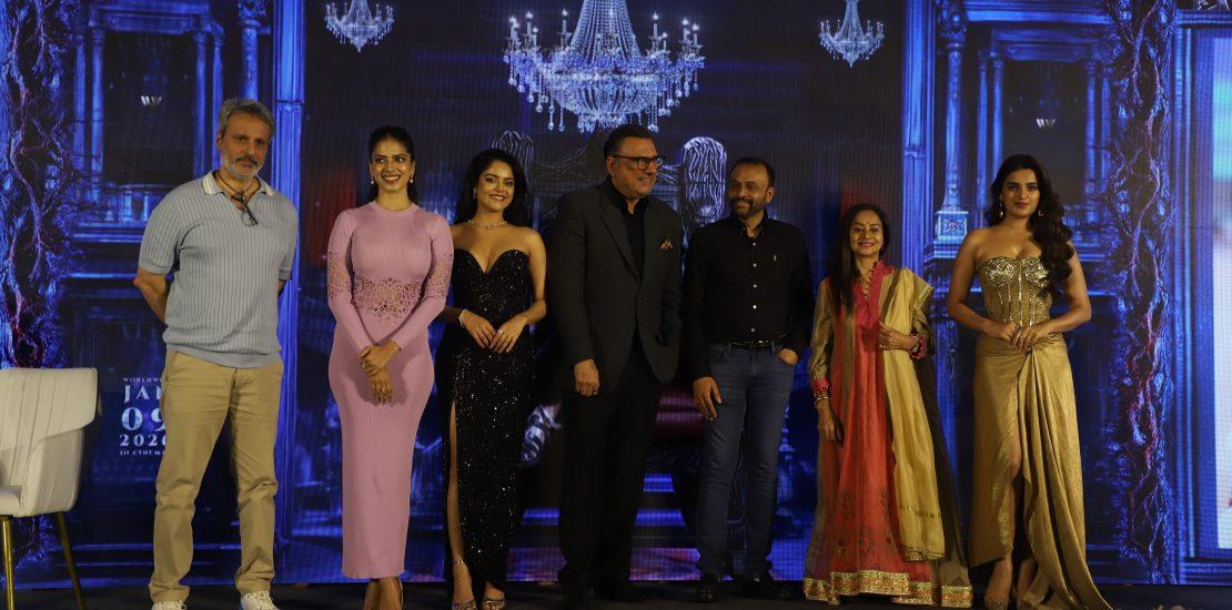 Star-studded vibes at the “Nache Nache” song launch from The Rajasaab! Riddhi Kumaar, Nidhhi Agerwal, Malavika Mohanan, Boman Irani & Tg Vishwa Prasad grace a dazzling musical celebration.